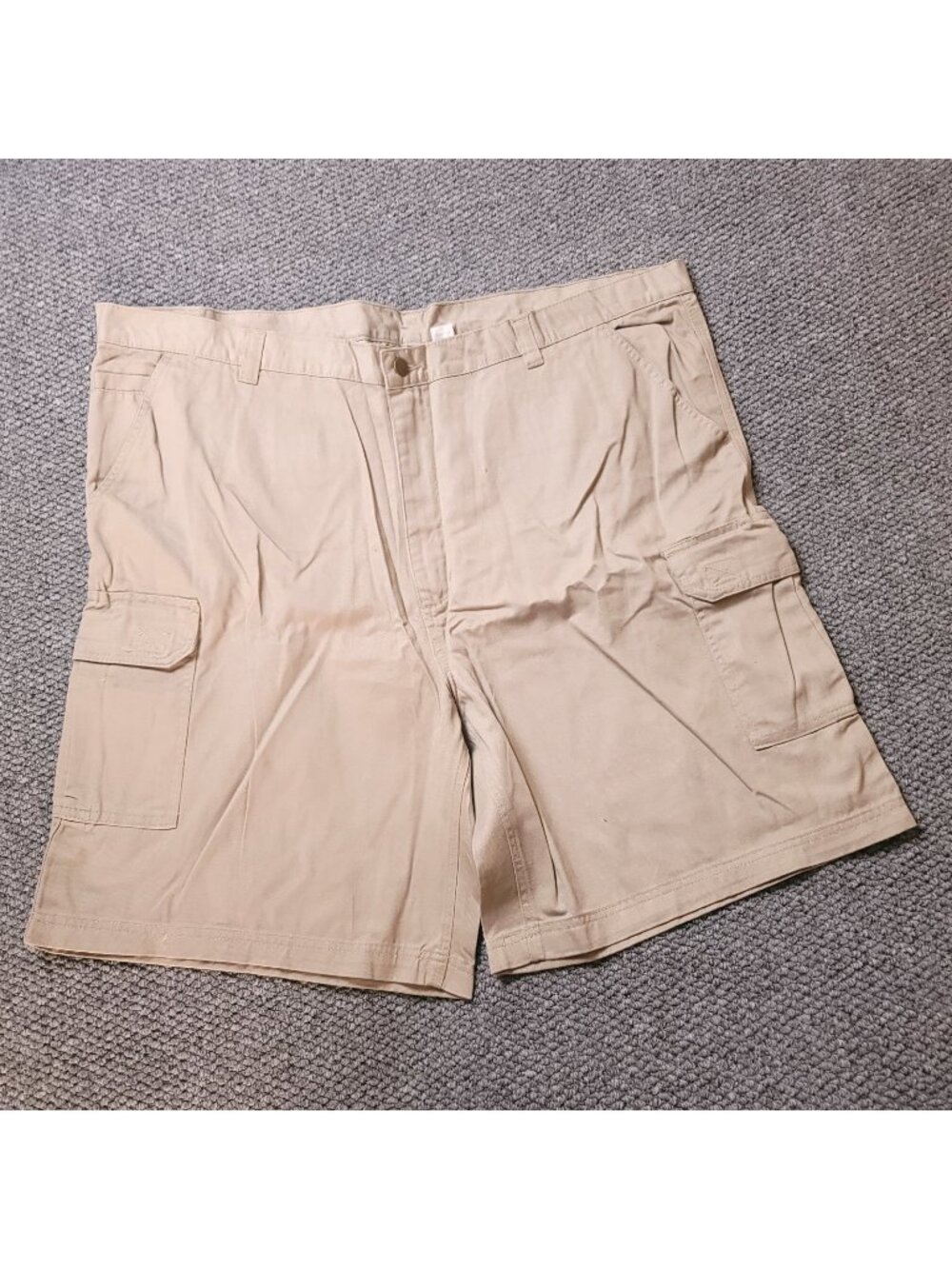 KingSize Cargo Shorts Mens 46 Big Tall Khaki Elastic LL Chino y2K Beige